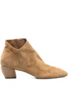 Officine Creative Suede Pointed-toe Ankle Boot In Brown