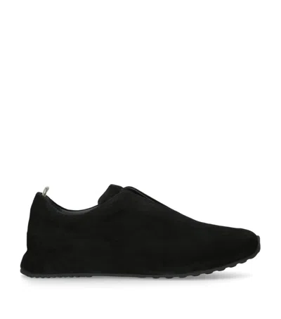 Officine Creative Suede Race Sneakers In Black
