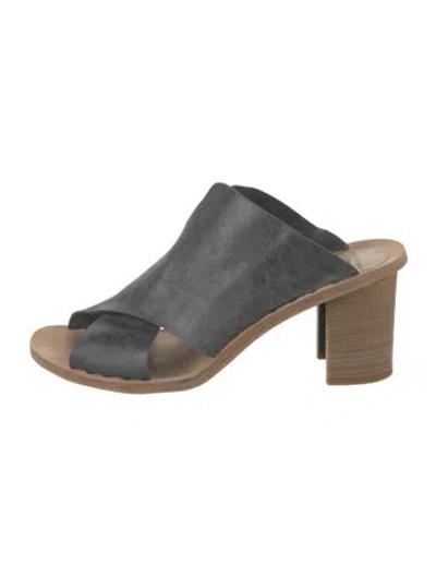 Pre-owned Officine Creative Suede Slides In Blue