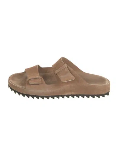 Pre-owned Officine Creative Suede Slides In Brown