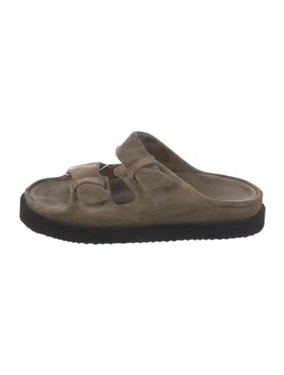 Pre-owned Officine Creative Suede Slides In Gray