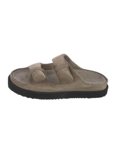 Pre-owned Officine Creative Suede Slides In Neutral
