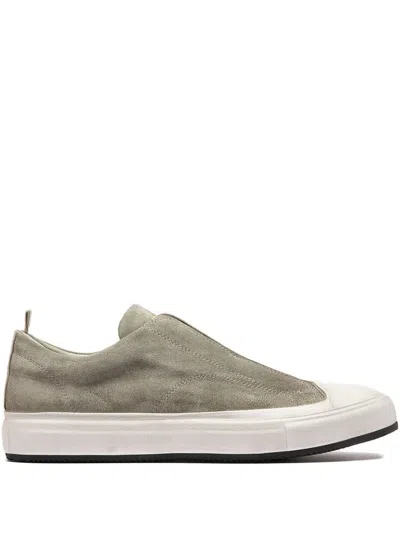 Officine Creative Suede Slip-on Sneakers In Green