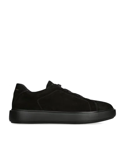 Officine Creative Suede Slouch Tonal Sneakers In Black