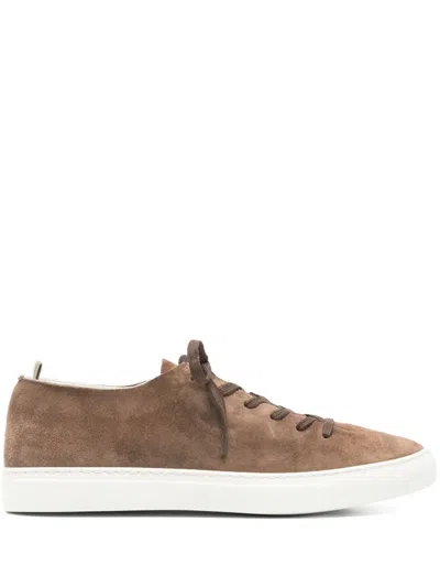 Officine Creative Suede Sneakers In Brown