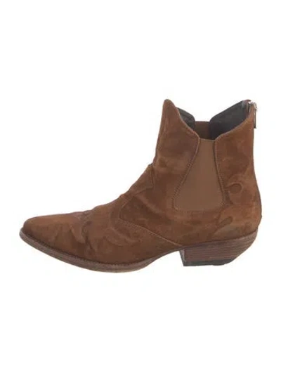 Pre-owned Officine Creative Suede Western Boots In Brown