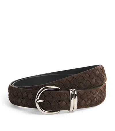 Officine Creative Suede Woven Belt In Orange