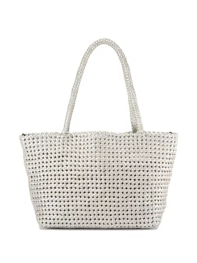 Officine Creative Susan Braided Leather Shoulder Bag In Gray