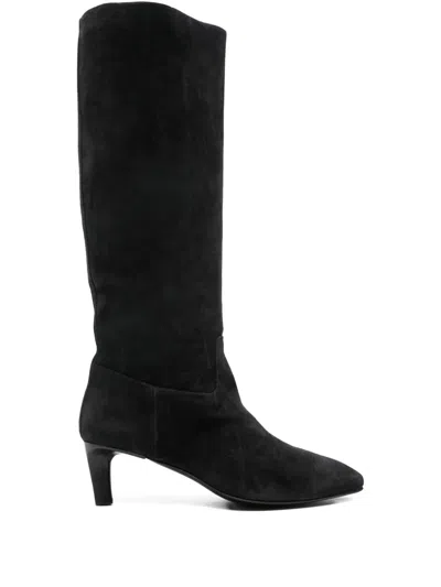 Officine Creative Suzy 006 Suede Knee-high Boots In Black