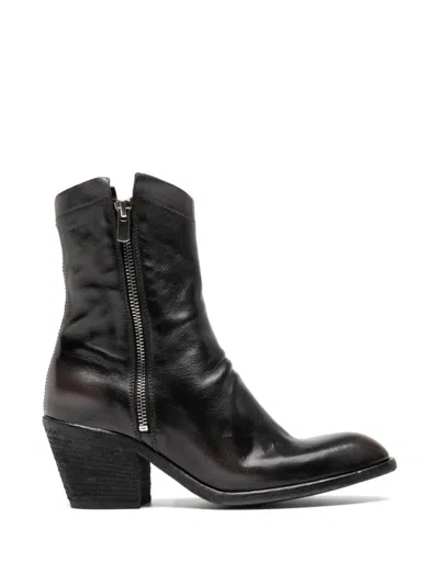 Officine Creative Sydney Side Zip Boots In Black