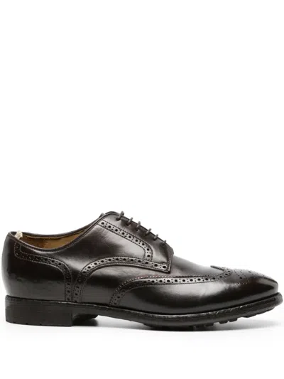 Officine Creative Temple 003 Leather Derby Shoes In Brown
