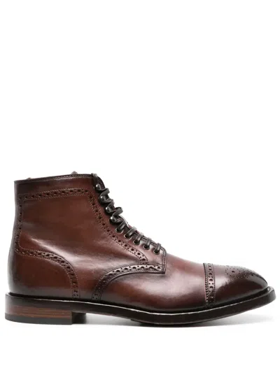 Officine Creative Temple 004 Leather Lace-up Boots In Brown