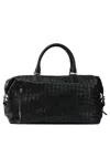 Officine Creative Woven Zip-faastening Tote Bag In Black
