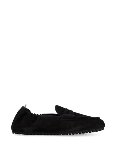 Officine Creative Travis Suede Loafers In Black