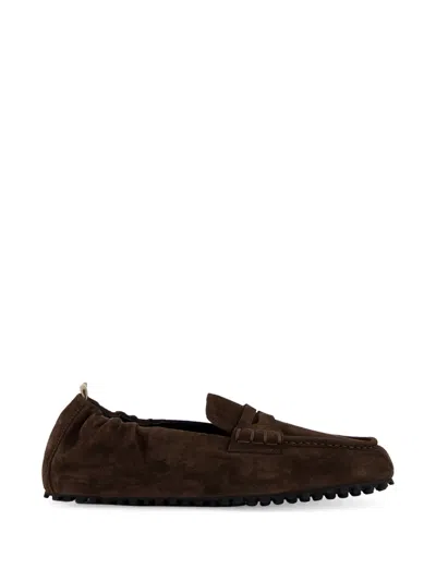 Officine Creative Travis Suede Loafers In Brown