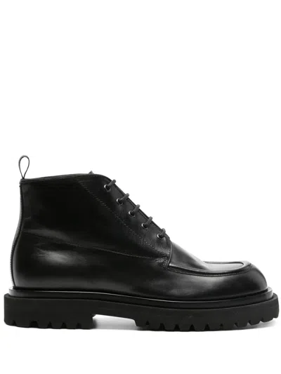 Officine Creative Ultimate 009 Leather Lace-up Boots In Black