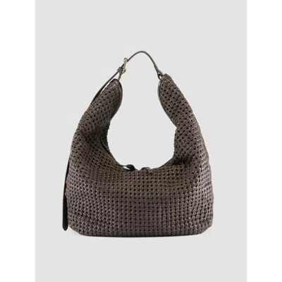 Officine Creative Vicky 002 Hand-woven Shoulder Bag In Brown