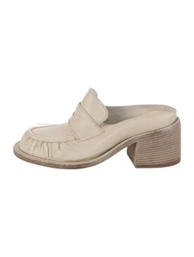 Pre-owned Officine Creative Vintage Leather Mules In White