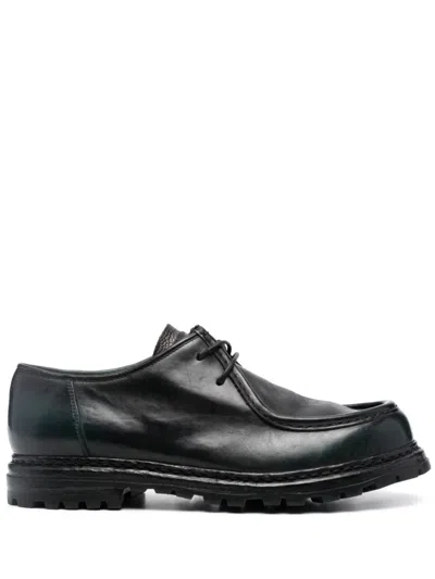 Officine Creative Volcov Leather Derby Shoes In Green