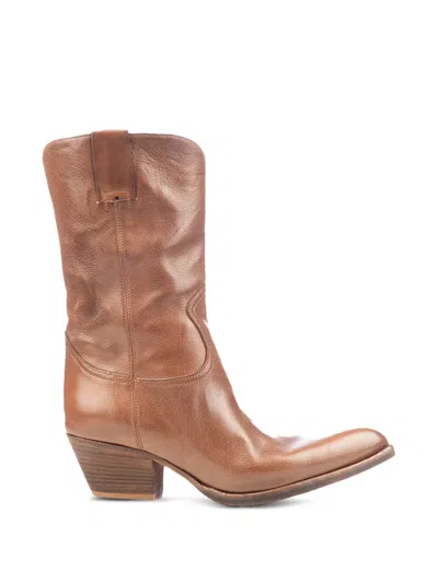 Officine Creative Western-style Pointed-toe Boots In Brown