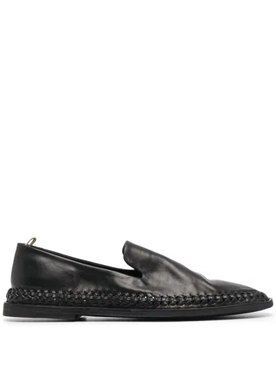 Officine Creative Whipstitched Loafers In Black