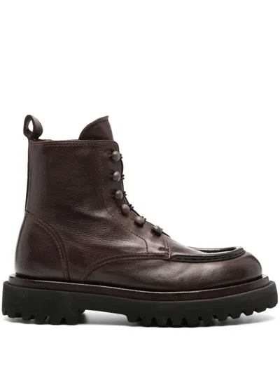 Officine Creative Wisal Dd 103 Lace-up Leather Boots In Braun