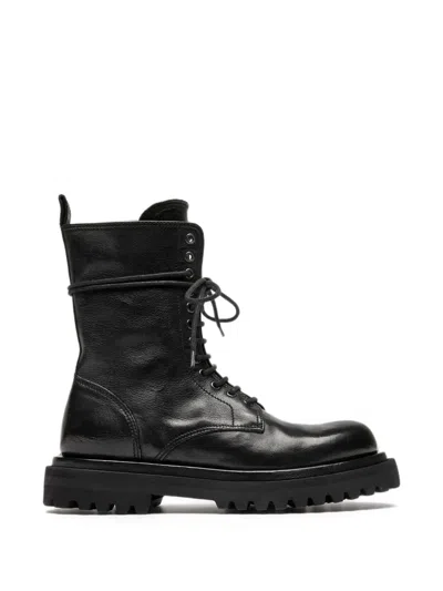 Officine Creative Wisal Lace-up Leather Boots In Black