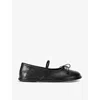 Officine Creative Womens Black Fontayne 001 Leather Ballerina Pumps In Black