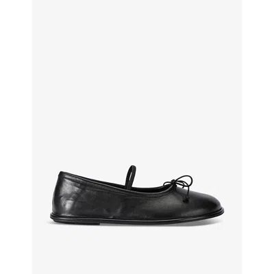 Officine Creative Womens Black Fontayne 001 Leather Ballerina Pumps