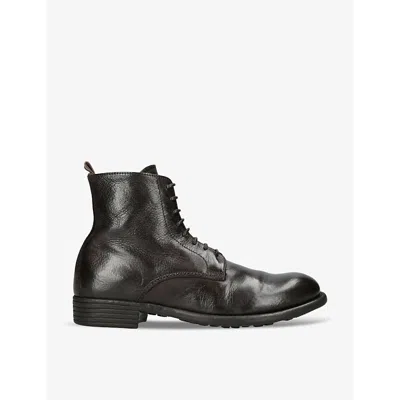 Officine Creative Womens Dark Brown Calixte Lace-up Leather Ankle Boots