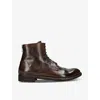 OFFICINE CREATIVE OFFICINE CREATIVE WOMEN'S DARK BROWN LEXICON CHUNKY-SOLE LEATHER BOOTS