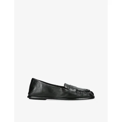 Officine Creative Womens Black Clover Leather Loafers Eur 40 / 7 Uk