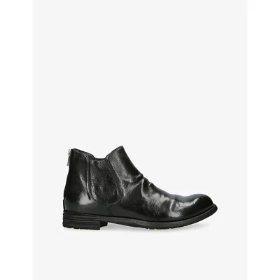 Officine Creative Womens Black Lexikon 147 Leather Ankle Boots Eur 41 / 8 Uk