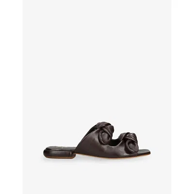 Officine Creative Womens Dark Brown Suki Leather Sandals Eur 41 / 8 Uk