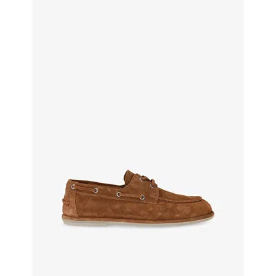 Officine Creative Womens Love 101 Suede Boat Shoes Brow In Brown