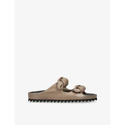 Officine Creative Womens Taupe Pelagie 021 Twist-knot Leather Sandals