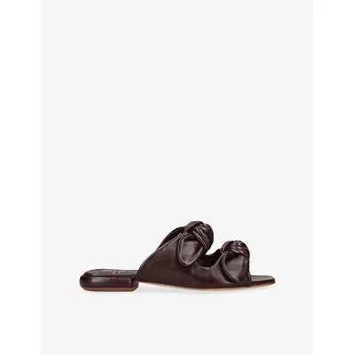 Officine Creative Womens  Suki Flat Leather Sandals In Brown