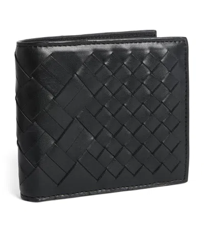 Officine Creative Woven Leather Bifold Wallet In Brown