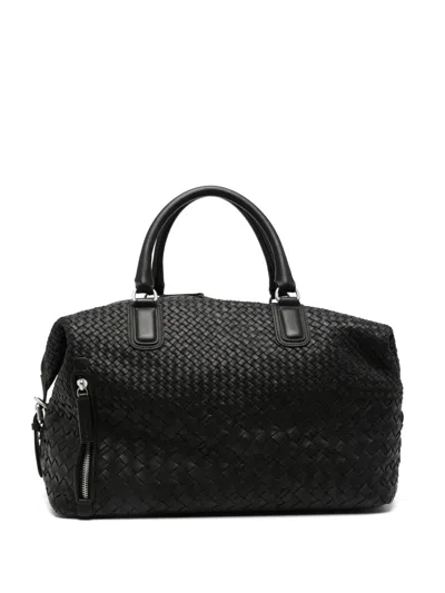 Officine Creative Woven Leather Holdall Bag In White