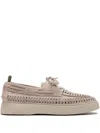 Officine Creative Woven Leather Loafers In Neutral