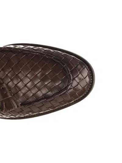 Officine Creative Woven Leather Moccasin In Brown