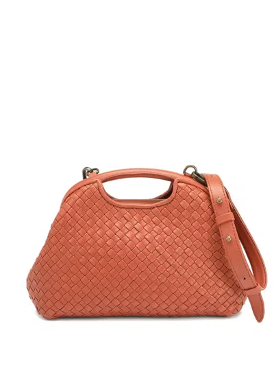 Officine Creative Woven Leather Shoulder Bag In Orange