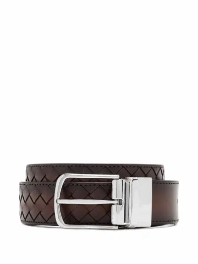 Officine Creative Woven Reversible Leather Belt In Brown