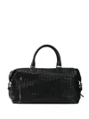 Officine Creative Woven Zip-faastening Tote Bag In Black