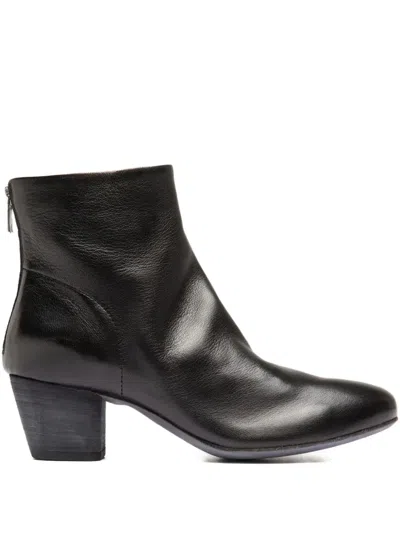 Officine Creative Zip Leather Boots In Black