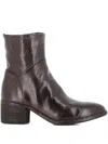 Officine Creative Zipped Block-heel Boots In Brown