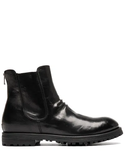 Officine Creative Zipped Leather Boots In Black