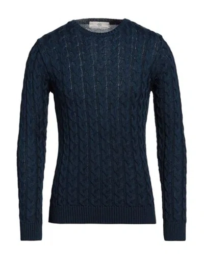 Officine Del Cashmere Man Sweater Blue Size Xl Merino Wool, Dralon