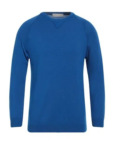 Officine Del Cashmere Man Sweater Bright Blue Size Xl Polyacrylic, Merino Wool, Polyamide, Elastane
