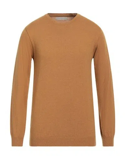 Officine Del Cashmere Man Sweater Camel Size L Viscose, Wool, Polyamide, Cashmere In Beige